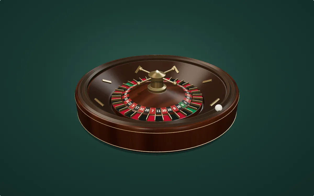 3D model of the American double-zero roulette wheel